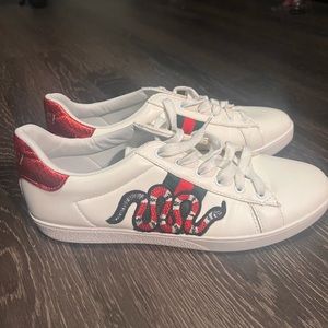 Gucci White Leather “Kingsnake” Sneakers, Ace leather